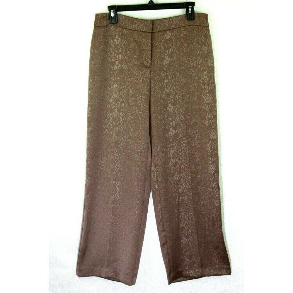 Alfani Womens Pants Trousers Wide Leg Snakeskin 8 Petite